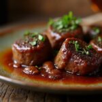 Rezeptidee Blogpost Wein zum Essen Geschmorte Rinderbaeckchen mit Wurzelgemüse und Rotweinjus