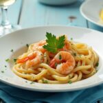 Pasta mit Garnelen & Zitronen-Knoblauch-Sauce – Perfekt mit Chardonnay