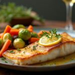 Rezeptidee Wein zum Essen Gebratener Skrei mit Zitronenbutter & Wintergemüse – Perfektes Wein-Pairing