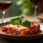 Rezeptidee Wein zum Essen Frühlingshafte Auberginen-Lasagne mit Ricotta & Parmesan mit Cabernet Sauvignon