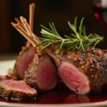 Rezeptidee Wein zum Essen Lammkarree mit Kräuterkruste & Rotweinjus mit Cabernet Sauvignon