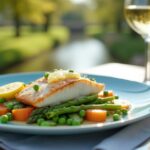 Rezeptidee Wein zum Essen Zanderfilet mit Gemüse und Weißwein