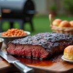 Rezeptidee Wein zum Essen Texas-Style Beef Brisket mit rauchiger Kruste und Syrah