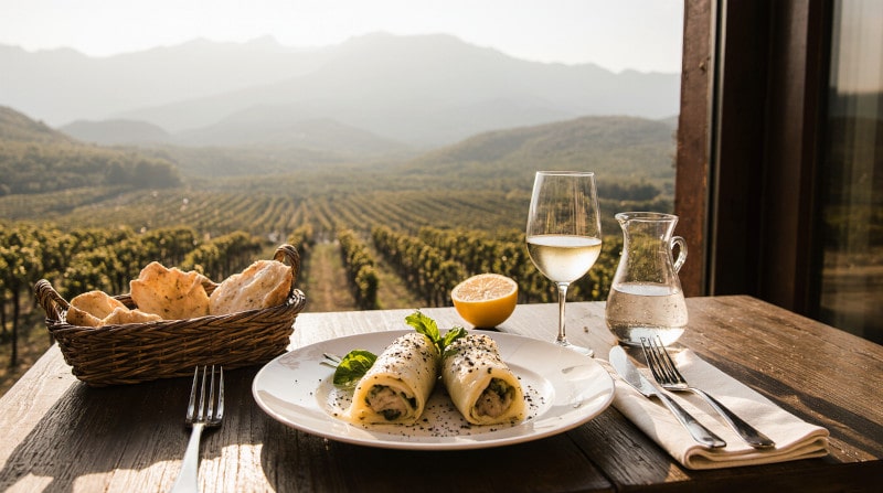 Rezeptidee Wein zum Essen Kalte Cannelloni mit Zitronencreme & Gavi di Gavi – Foodpairing