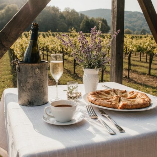 Aprikosen-Galette mit Thymian und Crémant d’Alsace, Wein zum Essen
