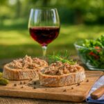 Wein zum Essen Rillettes de Tours, französisches Gartentisch-Picknick – Touraine Rouge
