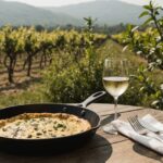 Zucchini-Frittata mit Schafskäse und Grüner Veltliner, Wein aus Österreich